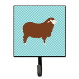 Caroline'S Treasures Merino Sheep Blue Check Wall Hook, Small, Multicolor
