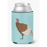 Caroline'S Treasures Bourbon Red Turkey Hen Blue Check Decorative Can Hugger, Multicolor
