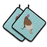 Caroline'S Treasures Bourbon Red Turkey Hen Blue Check Decorated Pot Holder, 7.5 X 7.5