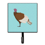 Caroline'S Treasures Bourbon Red Turkey Hen Blue Check Wall Hook, Small, Multicolor