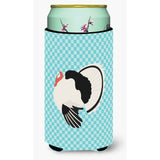 Caroline'S Treasures Royal Palm Turkey Blue Check Decorative Can Hugger, Tall Boy, Multicolor