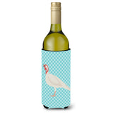 Caroline'S Treasures Beltsville Small White Turkey Hen Blue Check Decorative Bottle Hugger, 750 Ml, Multicolor