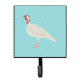Caroline'S Treasures Blue Check Beltsville Small White Turkey Hen Wall Hook, Multicolor