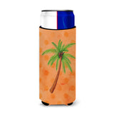 Caroline'S Treasures Palm Tree Orange Polkadot Beverage Insulator Hugger, Slim, Multicolor
