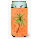 Caroline'S Treasures Palm Tree Orange Polkadot Beverage Insulator Hugger, Tall, Multicolor