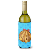 Caroline'S Treasures Sea Shell Blue Polkadot Beverage Insulator Hugger, 750 Ml, Multicolor