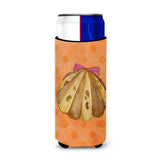 Caroline'S Treasures Sea Shell Orange Polkadot Beverage Insulator Hugger, Slim, Multicolor