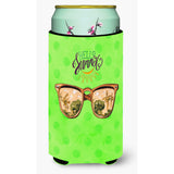 Caroline'S Treasures Beach Sunglasses Green Polkadot Beverage Insulator Hugger, Tall, Multicolor
