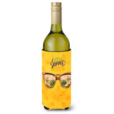 Caroline'S Treasures Beach Sunglasses Yellow Polkadot Beverage Insulator Hugger, 750 Ml, Multicolor