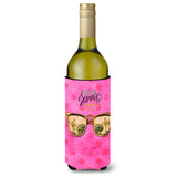 Caroline'S Treasures Beach Sunglasses Pink Polkadot Beverage Insulator Hugger, 750 Ml, Multicolor