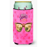 Caroline'S Treasures Beach Sunglasses Pink Polkadot Beverage Insulator Hugger, Tall, Multicolor