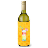 Caroline'S Treasures Umberella Cocktail Yellow Polkadot Beverage Insulator Hugger, 750 Ml, Multicolor