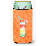 Caroline'S Treasures Umberella Cocktail Orange Polkadot Beverage Insulator Hugger, Tall, Multicolor