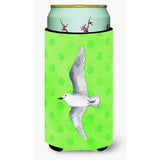 Caroline'S Treasures Sea Gull Green Polkadot Beverage Insulator Hugger, Tall, Multicolor