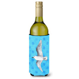 Caroline'S Treasures Sea Gull Blue Polkadot Beverage Insulator Hugger, 750 Ml, Multicolor