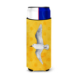Caroline'S Treasures Sea Gull Yellow Polkadot Beverage Insulator Hugger, Slim, Multicolor