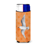 Caroline'S Treasures Sea Gull Orange Polkadot Beverage Insulator Hugger, Slim, Multicolor