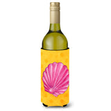 Caroline'S Treasures Pink Sea Shell Yellow Polkadot Beverage Insulator Hugger, 750 Ml, Multicolor