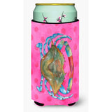 Caroline'S Treasures Blue Crab Pink Polkadot Beverage Insulator Hugger, Tall, Multicolor