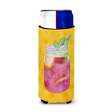 Caroline'S Treasures Mason Jar Cocktail Yellow Polkadot Beverage Insulator Hugger, Slim, Multicolor