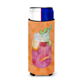 Caroline'S Treasures Mason Jar Cocktail Orange Polkadot Beverage Insulator Hugger, Slim, Multicolor