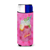 Caroline'S Treasures Mason Jar Cocktail Pink Polkadot Beverage Insulator Hugger, Slim, Multicolor