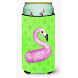Caroline'S Treasures Flamingo Floaty Green Polkadot Beverage Insulator Hugger, Tall, Multicolor