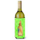 Caroline'S Treasures Message In A Bottle Green Polkadot Beverage Insulator Hugger, 750 Ml, Multicolor