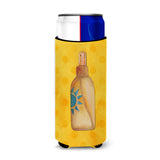 Caroline'S Treasures Message In A Bottle Yellow Polkadot Beverage Insulator Hugger, Slim, Multicolor