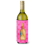 Caroline'S Treasures Message In A Bottle Pink Polkadot Beverage Insulator Hugger, 750 Ml, Multicolor