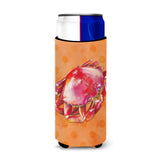 Caroline'S Treasures Crab Orange Polkadot Beverage Insulator Hugger, Slim, Multicolor