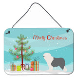 Caroline'S Treasures Old English Sheepdog Bobtail Metal Print, 8 X 12, Christmas Tree