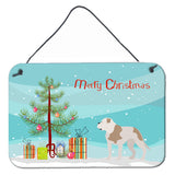 Caroline'S Treasures American Bulldog Metal Print, 8Hx12W, Christmas Tree