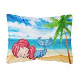 Caroline'S Treasures Bb8513Pw1216 Mermaid On The Beach Canvas Fabric Decorative Pillow, Multicolor