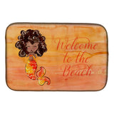Caroline'S Treasures Mermaid Welcome Orange Dish Drying Mat, 14 X 21, Multicolor