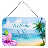 Caroline'S Treasures Beach Scene Welcome Metal Print, 8 X 12, Multicolor