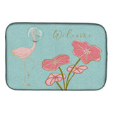 Caroline'S Treasures Flamingo Welcome Dish Drying Mat, 14 X 21, Multicolor
