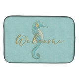 Caroline'S Treasures Seahorse Welcome Dish Drying Mat, 14 X 21