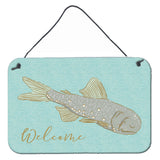 Caroline'S Treasures Fish Welcome Metal Print, 8 X 12