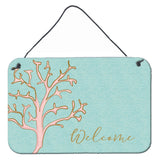 Caroline'S Treasures Coral Welcome Metal Print, 8 X 12