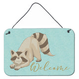 Caroline'S Treasures Raccoon Welcome Metal Print, 8 X 12