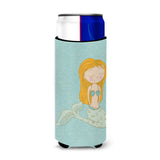 Caroline'S Treasures Mermaid Decorative Can Hugger, Slim, Multicolor