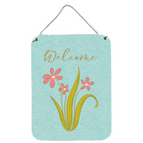Caroline'S Treasures Flowers Welcome Metal Print, 16 X 12, Multicolor