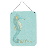 Caroline'S Treasures Seahorse Welcome Metal Print, 16 X 12, Multicolor