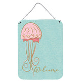 Caroline'S Treasures Jelly Fish Welcome Metal Print, 16 X 12, Multicolor