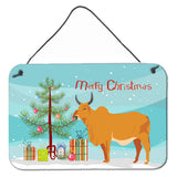 Caroline'S Treasures Zebu Indicine Cow Christmas Metal Print, 8 X 12