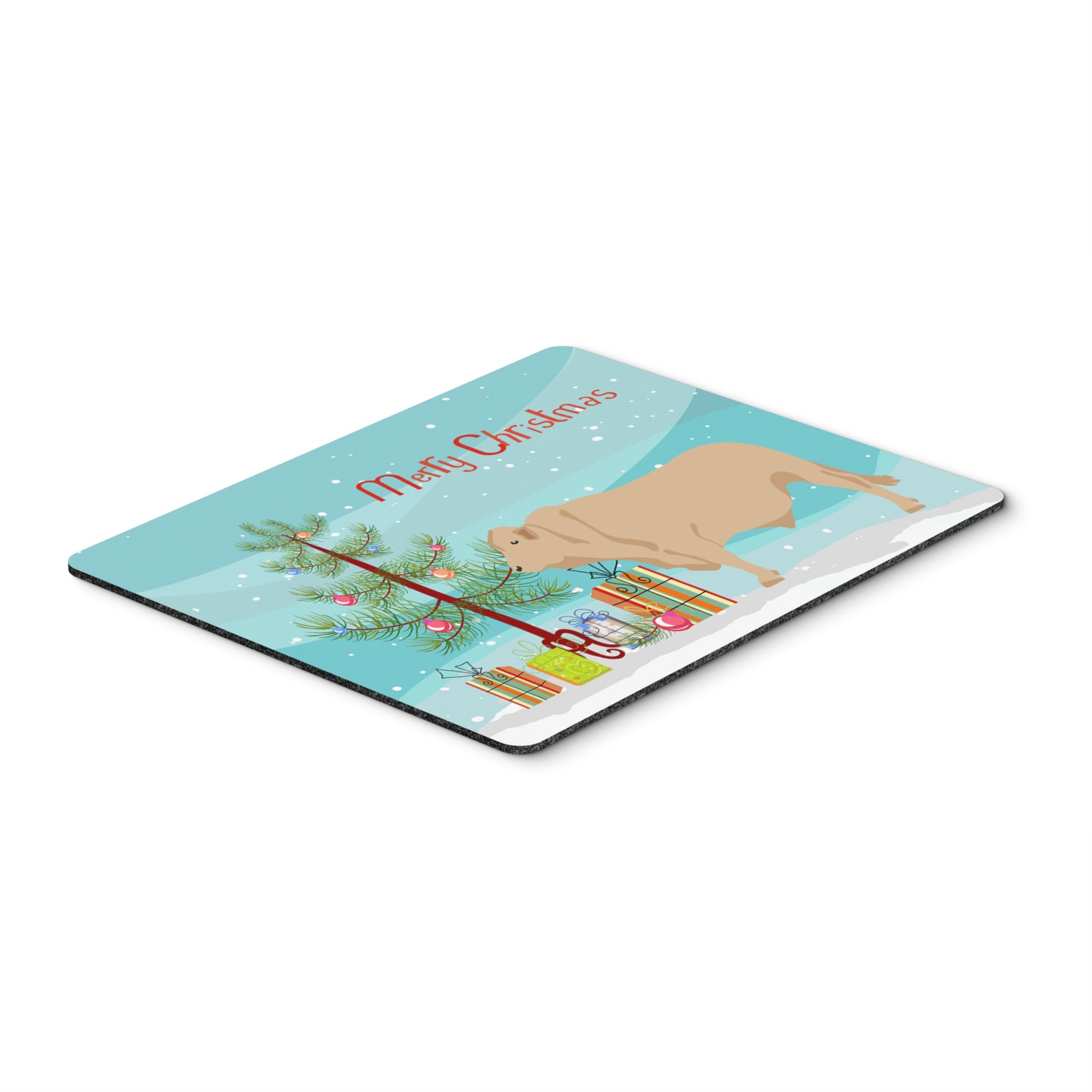 Caroline'S Treasures Charolais Cow Christmas Mouse & Hot Pad Or Trivet, 7.75 X 9.25, Multicolor (Bb9193Mp)