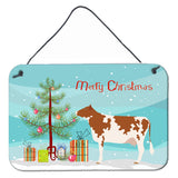 Caroline'S Treasures Ayrshire Cow Christmas Metal Print, 8 X 12