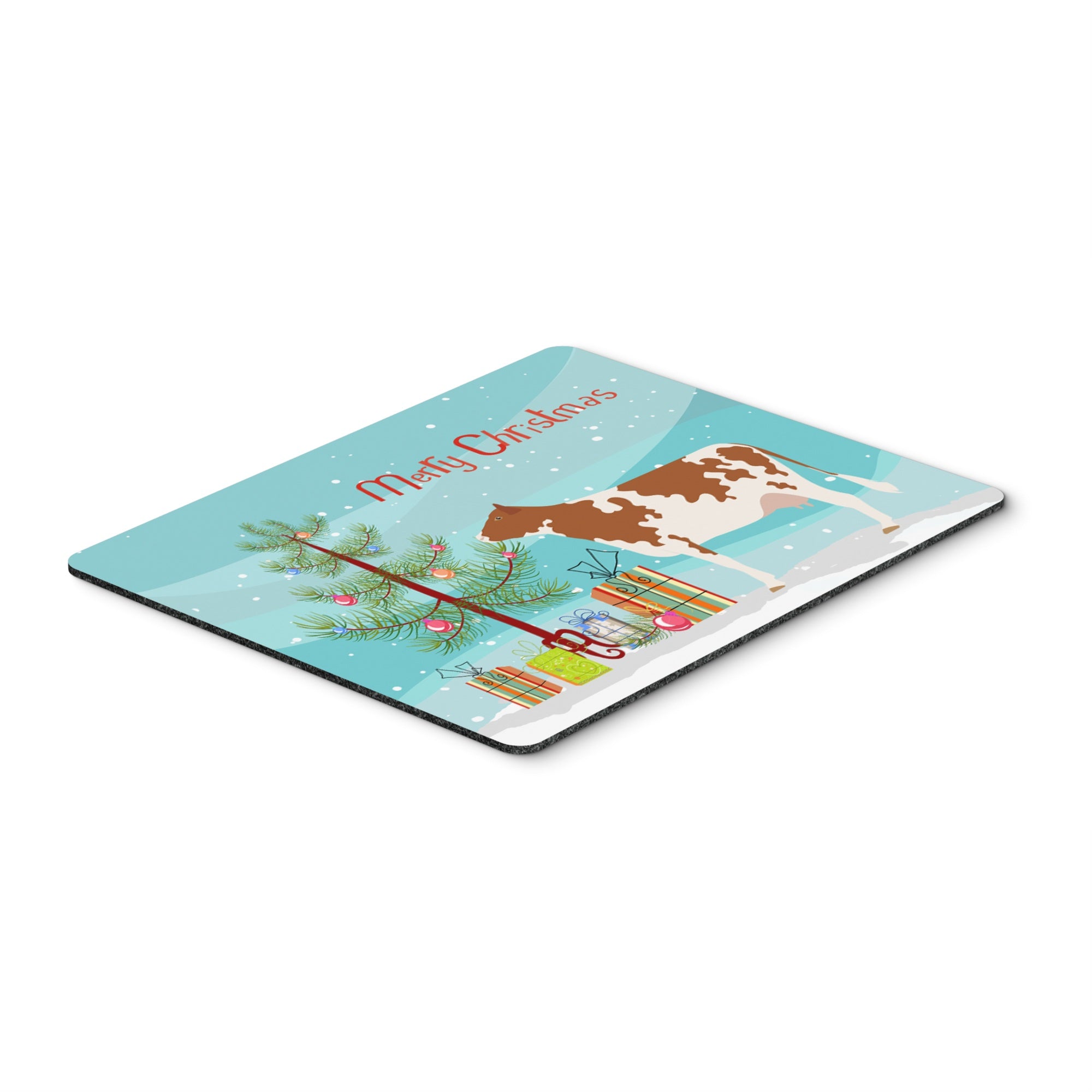 Caroline'S Treasures Ayrshire Cow Christmas Mouse & Hot Pad Or Trivet, 7.75 X 9.25, Multicolor (Bb9194Mp)