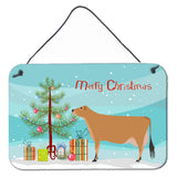 Caroline'S Treasures Jersey Cow Christmas Metal Print, 8 X 12, Multicolor